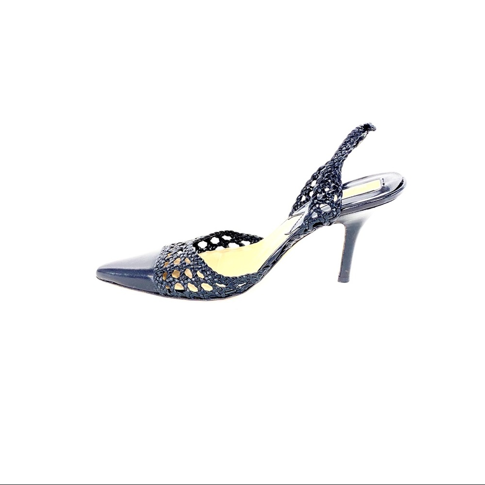 🌹MICHAEL KORS COLLECTION Black Woven Leather Slingbacks🌹 - Picture 7 of 12
